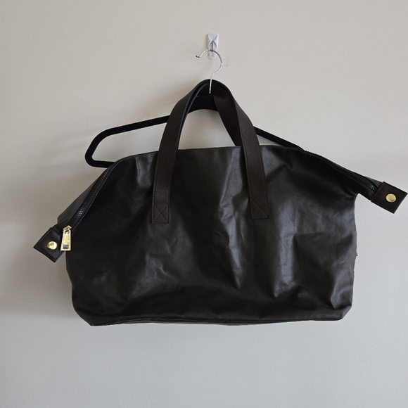 NWOT Paco Rabanne Perfume zippered tote, dark chocolate brown - Picture 2 of 8